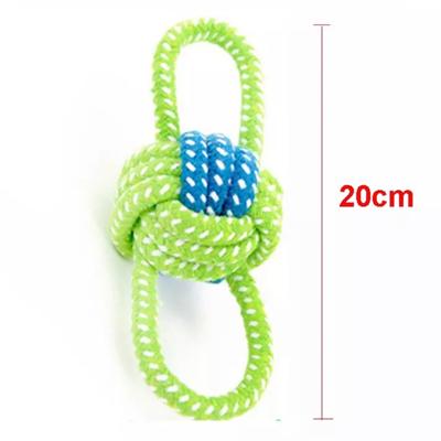 Super Strong Blue and Green Double Loop Rope Pull and Throw Dog Toy