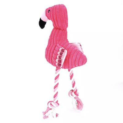 Flamingo Soft Rope Squeaky Toy for Small Dogs