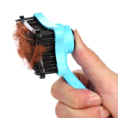 Chihuahua Grooming Brush with Hair Release Button Aqua Chihuahua Clothes and Accessories at My Chi and Me