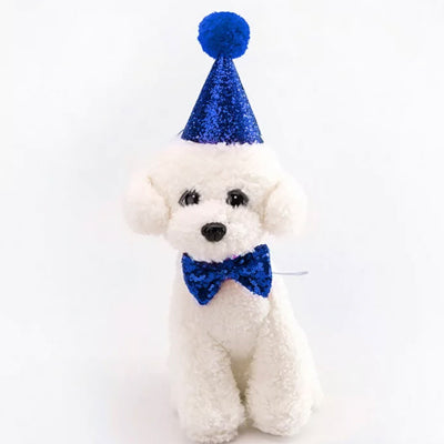 Party Hat & Bow Tie Set for Small Dogs 4 COLOURS Chihuahua Clothes and Accessories at My Chi and Me