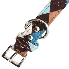 Brown and Aqua Argyle Collar by Urban Pup Chihuahua Clothes and Accessories at My Chi and Me