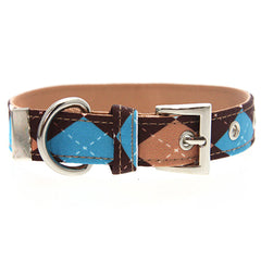 Brown and Aqua Argyle Collar by Urban Pup Chihuahua Clothes and Accessories at My Chi and Me