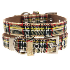 Brown Tartan Collar by Urban Pup Chihuahua Clothes and Accessories at My Chi and Me