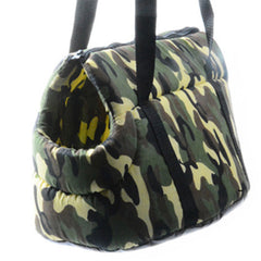 Padded Travel Shoulder Bag Green Camouflage Dog Carrier 2 Sizes - My Chi and Me