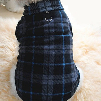 Chihuahua Lightweight Fleece Jumper with D Rings For Leash Black and Grey Check Chihuahua Clothes and Accessories at My Chi and Me