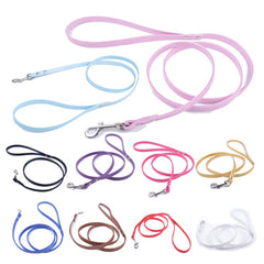 Super Value Small Flat PU Leather 1cm Lead 1.2 Metres Long 11 COLOURS