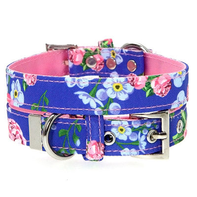 Pink and Blue Floral Burst Collar by Urban Pup Chihuahua Clothes and Accessories at My Chi and Me