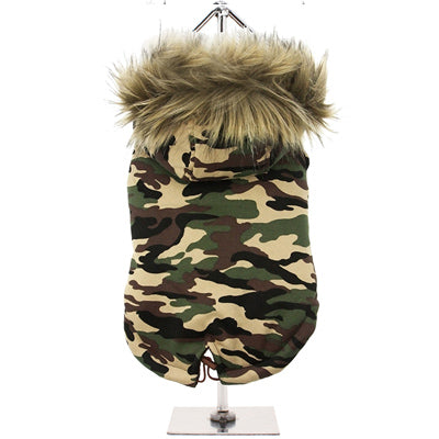 Urban Pup Chihuahua Puppy Chihuahua or Small Dog Green Camouflage Padded Fishtail Parka Style Coat Chihuahua Clothes and Accessories at My Chi and Me