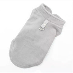 Chihuahua or Small Dog Fleece Jumper with D Rings For Leash Grey - My Chi and Me