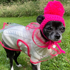 Pink Edged Waterproof Raincoat for Chihuahuas and Small Dogs - 3 SIZES Chihuahua Clothes and Accessories at My Chi and Me