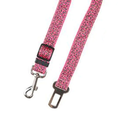 Premium Dog Seat Belt With Clip Leopard Pink Chihuahua Clothes and Accessories at My Chi and Me