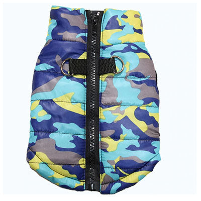 Premium Marine Camouflage Water Resistant Padded Gilet Style Dog Coat Chihuahua Clothes and Accessories at My Chi and Me