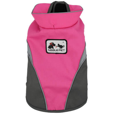 Small Dog Waterproof Reflective Adjustable Velcro Coat Pink and Grey ...