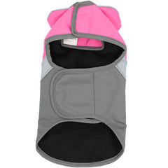 Small Dog Waterproof Reflective Adjustable Velcro Coat Pink and Grey - My Chi and Me