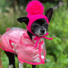 Small Dog Hand Knitted Chihuahua Hat with Pom Pom Girls 25 COLOURS Chihuahua Clothes and Accessories at My Chi and Me