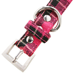 Fuchsia Pink Tartan Collar by Urban Pup Chihuahua Clothes and Accessories at My Chi and Me