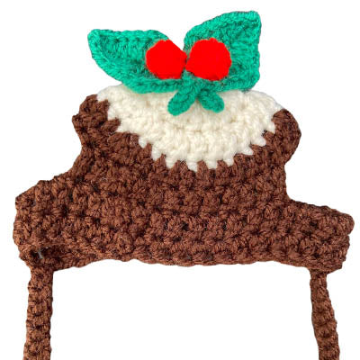 Christmas Pudding Chihuahua or Small Dog Hand Made Hat with Pom Pom