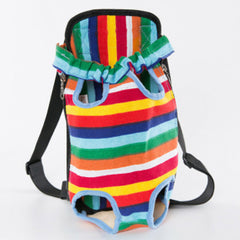 Front Facing Small Dog Puppy Carrier Legs Out Rainbow