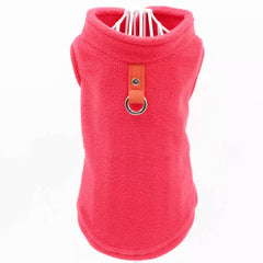 Chihuahua or Small Dog Fleece Jumper with D Rings For Leash Red - My Chi and Me