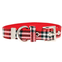 Red Checked Tartan Collar by Urban Pup Chihuahua Clothes and Accessories at My Chi and Me
