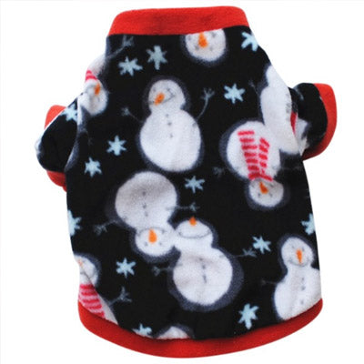 Chihuahua Puppy Fleece Black with White Snowman Design - My Chi and Me