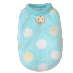 Chihuahua Puppy Fluffy Turquoise Vest with Monkey and Spot Motifs 3 Sizes - My Chi and Me